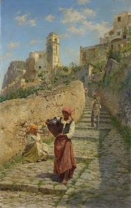 Street on Capri [1884] by E. Augusto Lovatti [1852–1921]